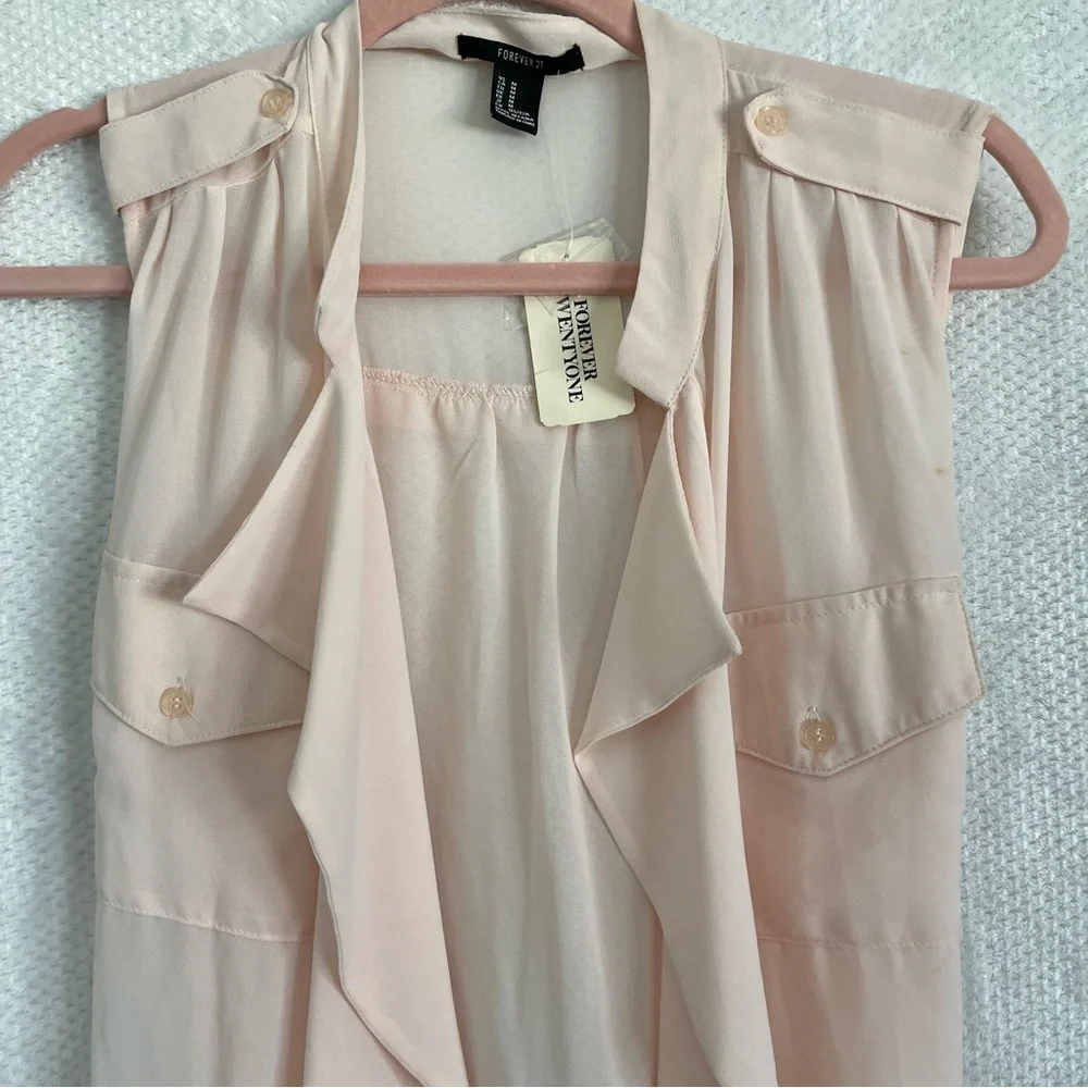 Open Front Flutter Ruffle Sleeveless Cardigan